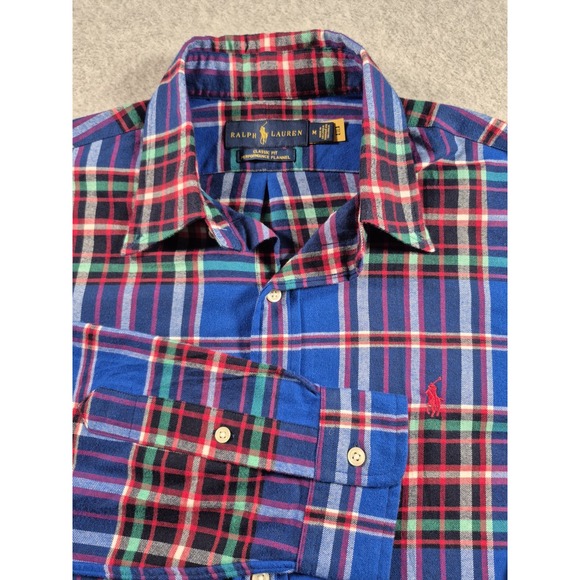 Polo Ralph Lauren Other - Polo Ralph Lauren L/S Shirt Classic Fit Performance Flannel Blue Plaid Sz Medium
